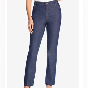 Back-Elastic Waist Perfect Indigo Blue Jeans Color Size 36W Tall